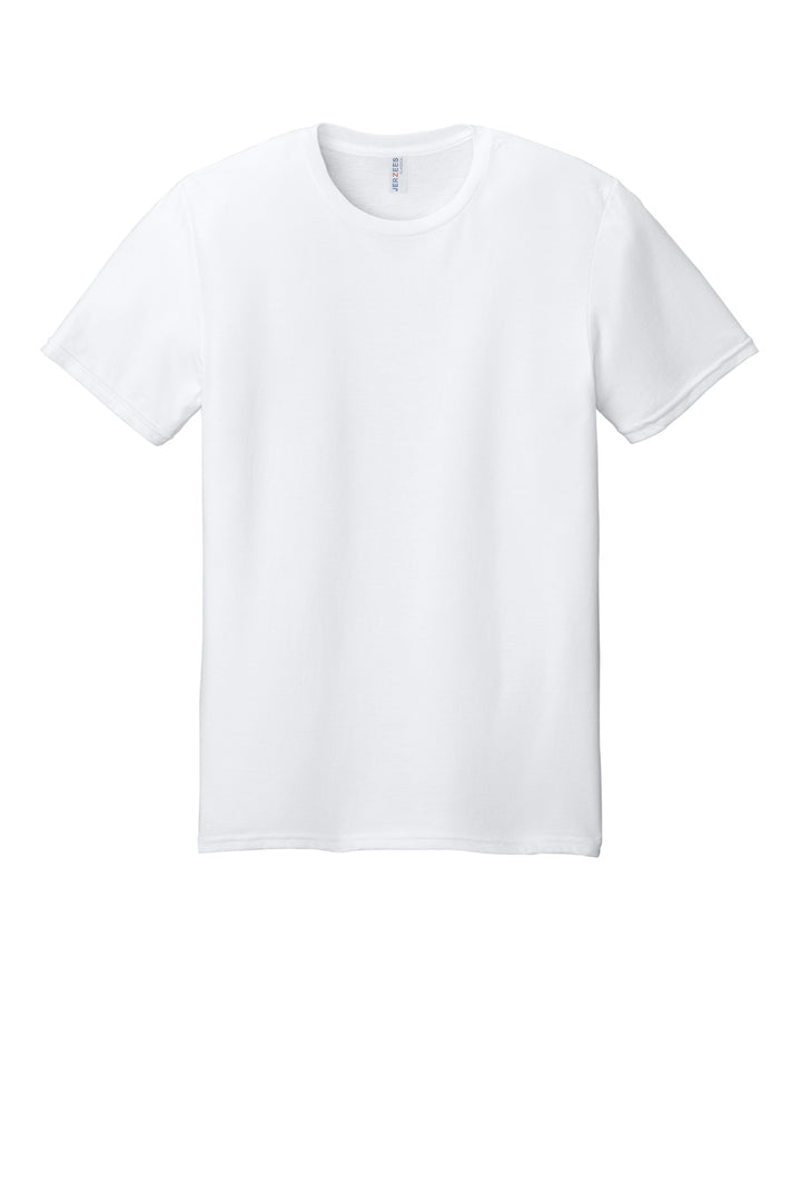 Front View of White Jerzees Classics Unisex Cotton T-Shirt 363M