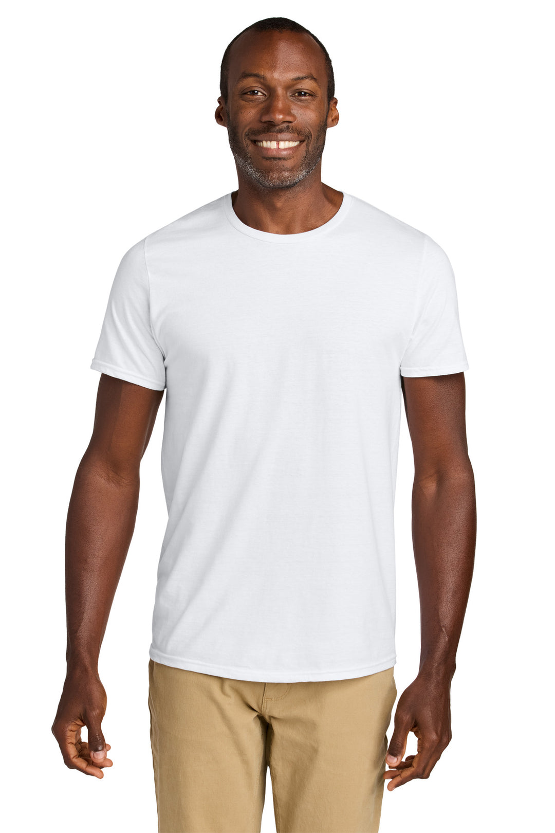 Front View of White Jerzees Classics Unisex Cotton T-Shirt 363M