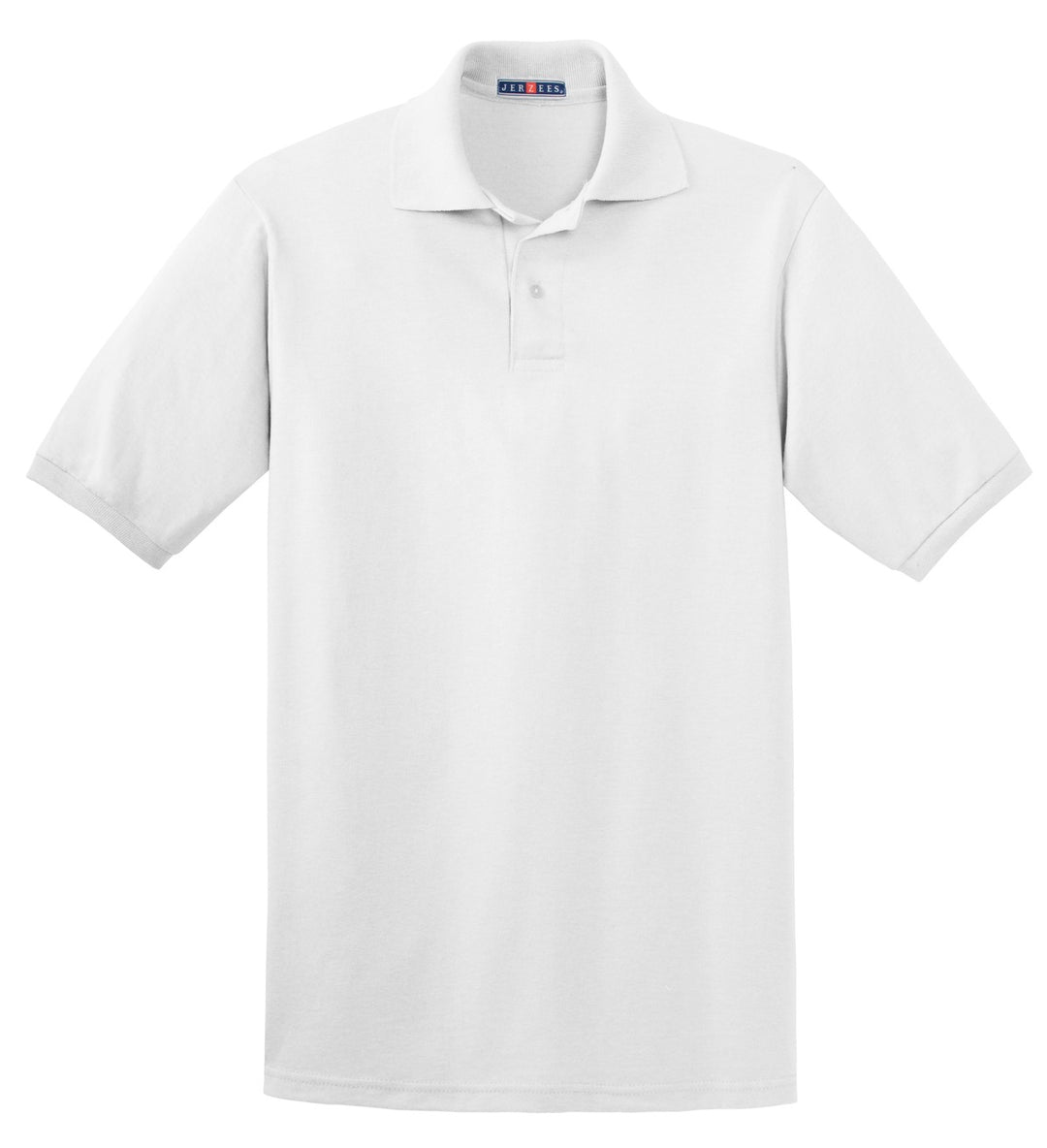 Front View of White Jerzees Dri-Power Sport Shirt. 437M