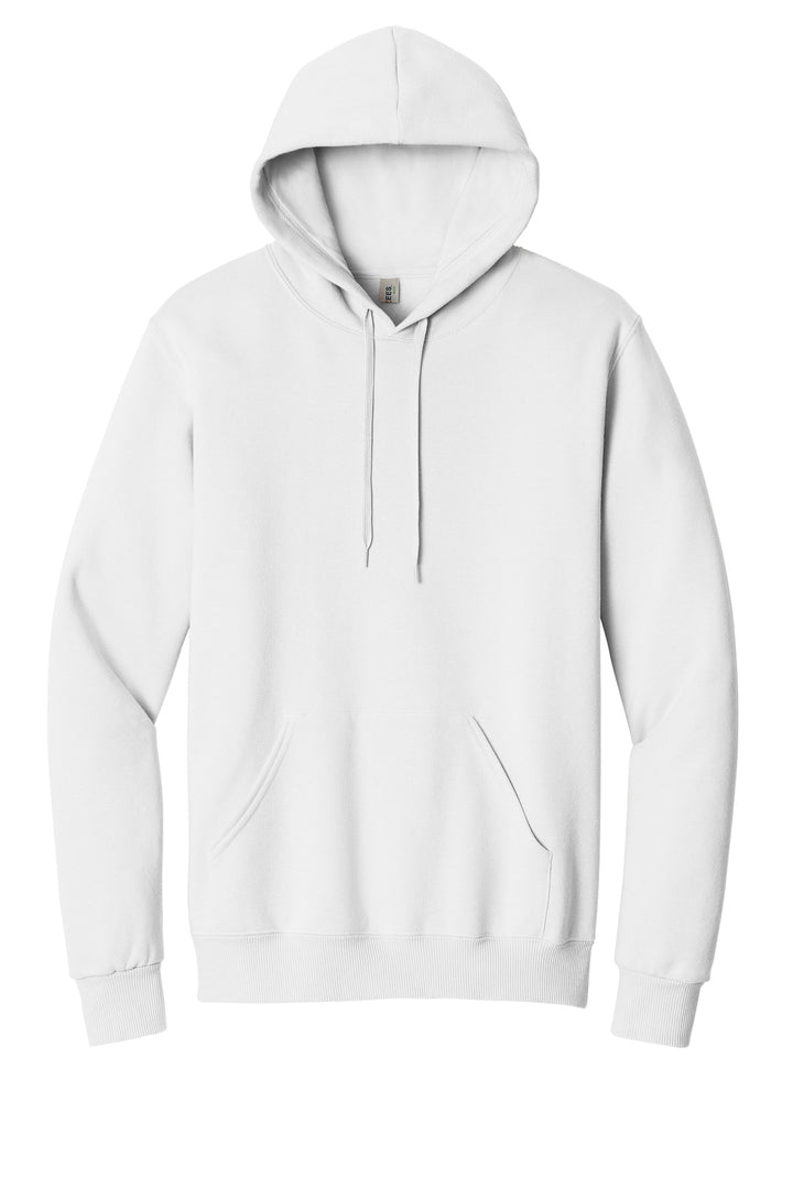 Front View of White Jerzees Eco Premium Blend Pullover Hooded Sweatshirt 700M