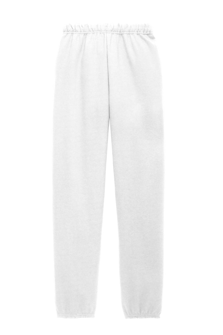Front View of White Jerzees - NuBlend Sweatpant. 973M