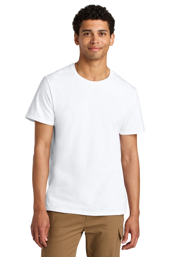 Front View of White Jerzees Unisex Premium Combed Ring Spun Cotton Tee 570M