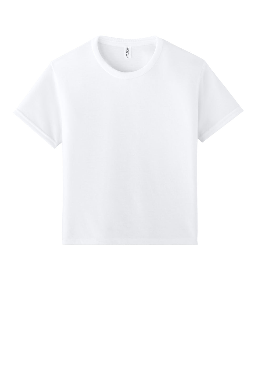 Front View of White Jerzees Youth Dri-Power 100% Polyester Tee 21B