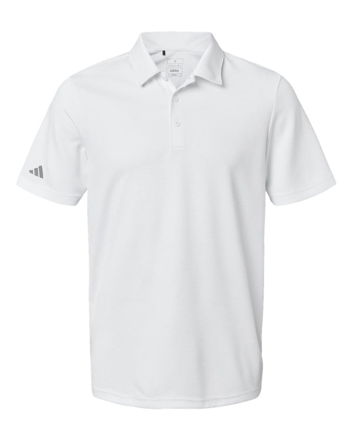Front View of White Micro Pique Polo - A580