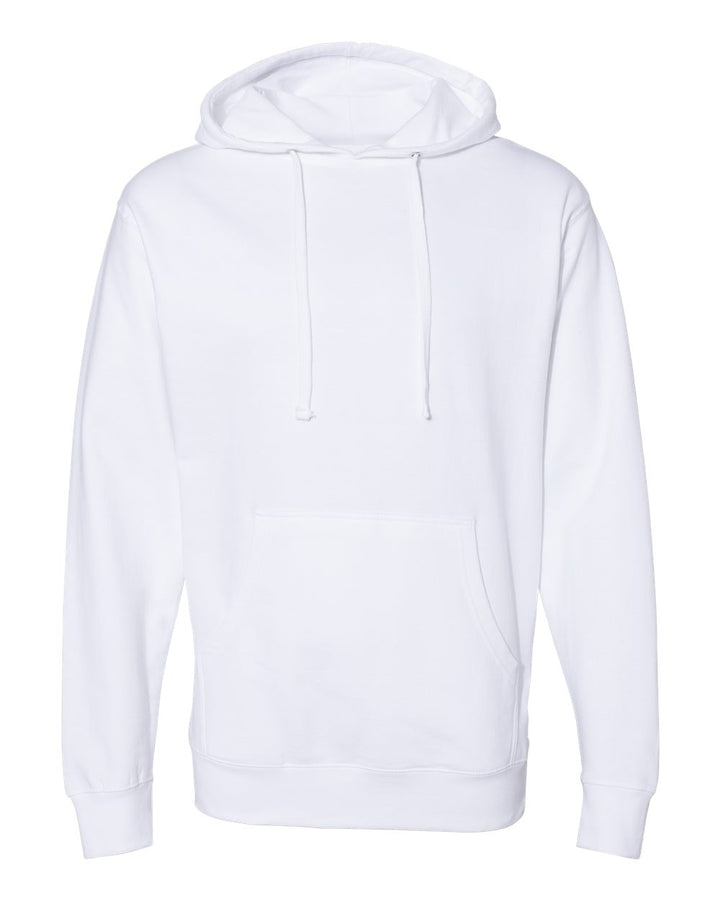 Front View of White Midweight Hooded Sweatshirt - SS4500