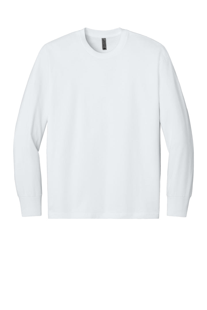 Front View of White Next Level Apparel Heavyweight Long Sleeve Tee NL7211