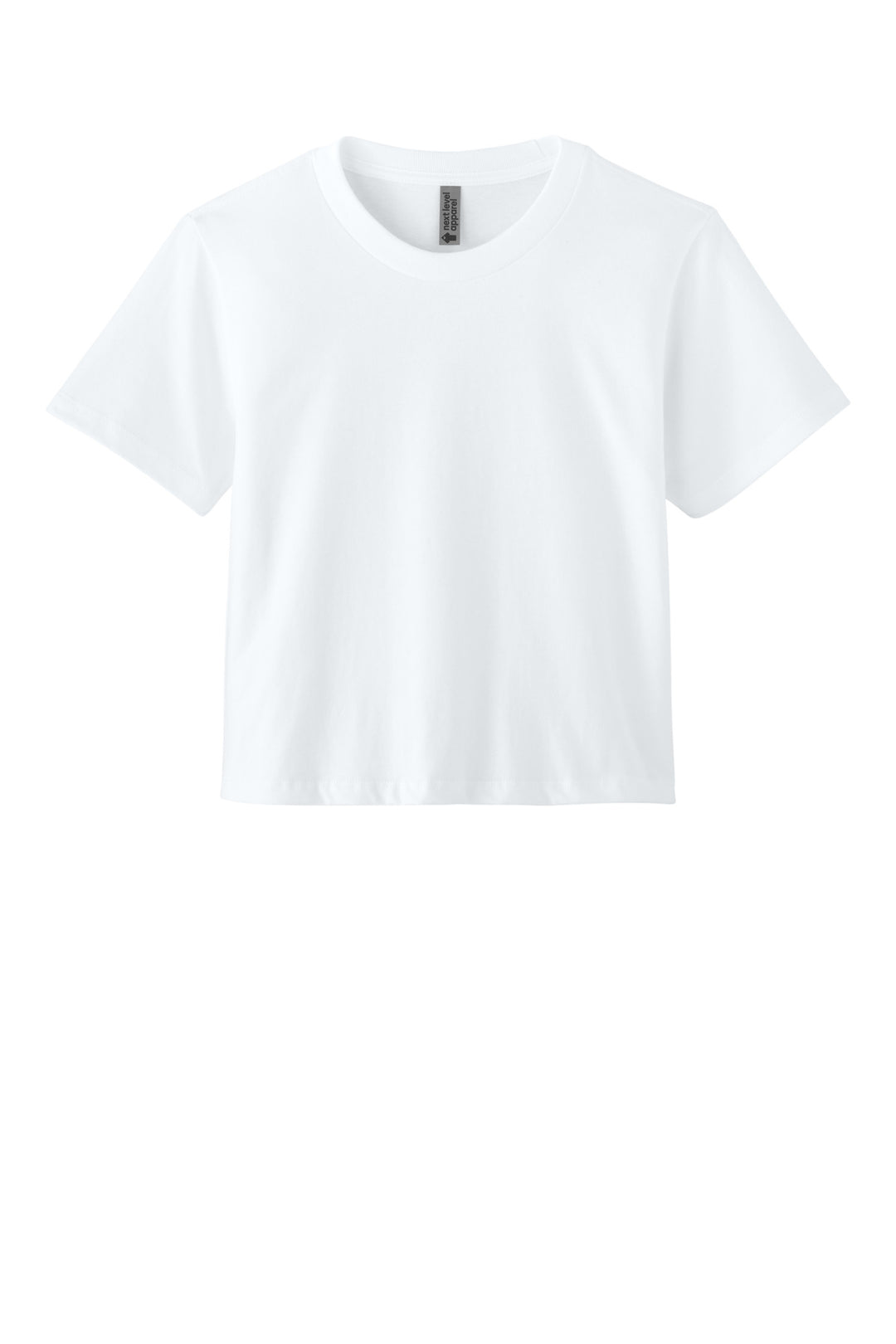 Front View of White Next Level Apparel Women's Heavyweight Boxy Tee NL7610