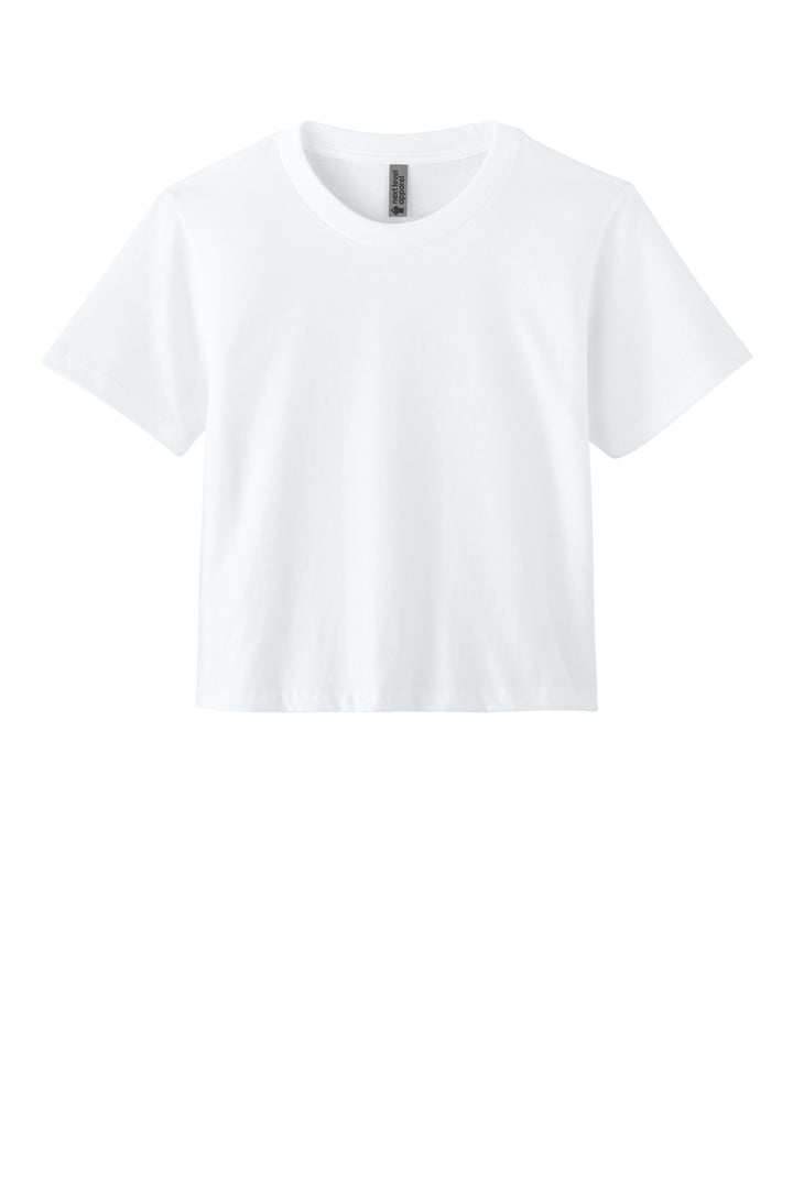 Front View of White Next Level Apparel Women's Heavyweight Boxy Tee NL7610