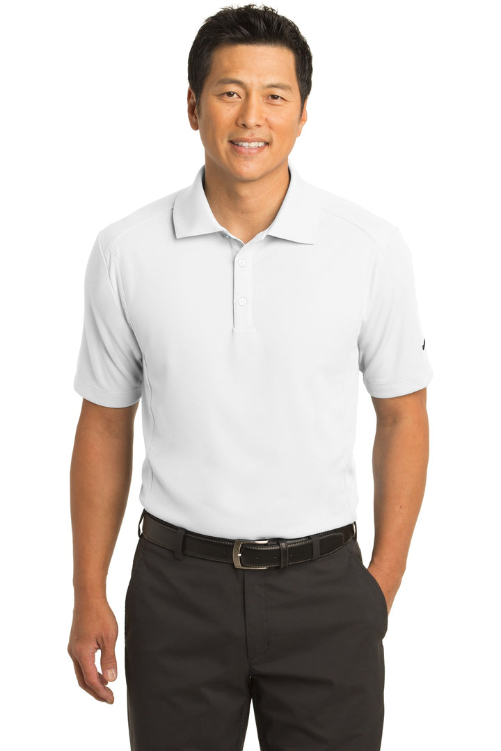 Front View of White Nike Dri-FIT Classic Polo. 267020