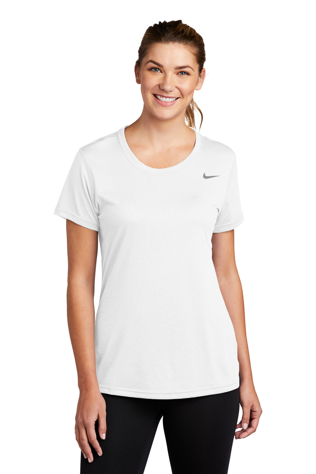 Front View of White Nike Women's Team rLegend Tee DV7312