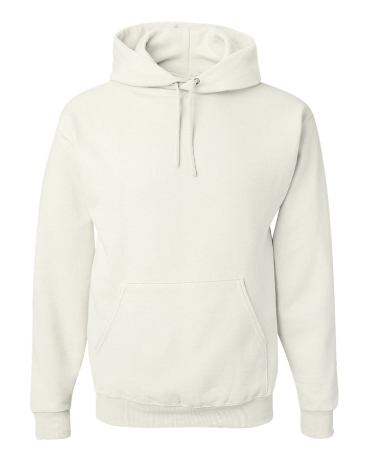 Front View of White NuBlend® Hooded Sweatshirt - 996MR