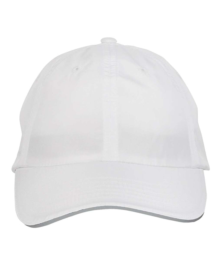 Front View of White Pitch Performance Cap - CE001