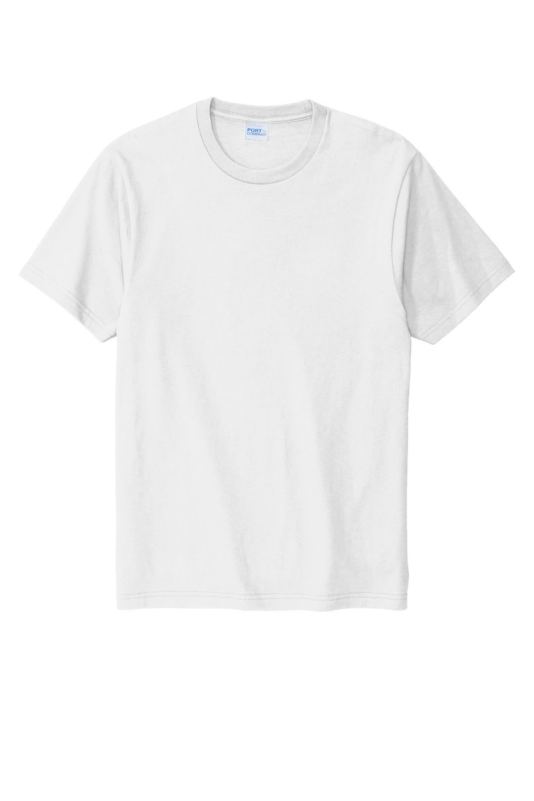 Front View of White Port & Company Bouncer Tee PC600