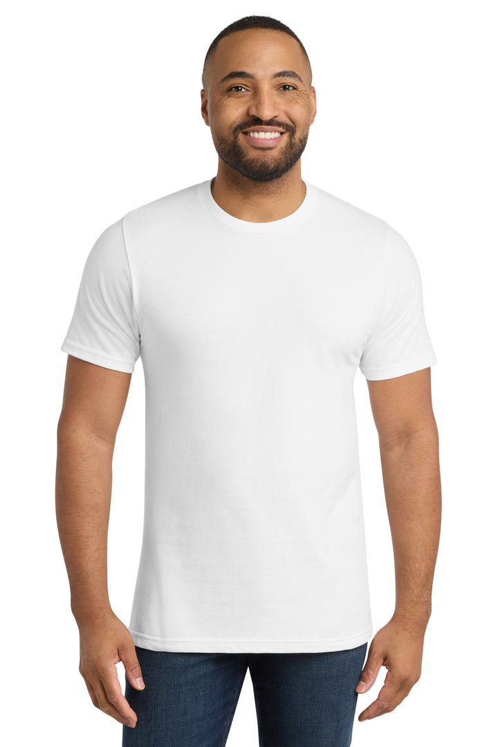 Front View of White Port & Company Bouncer Tee PC600