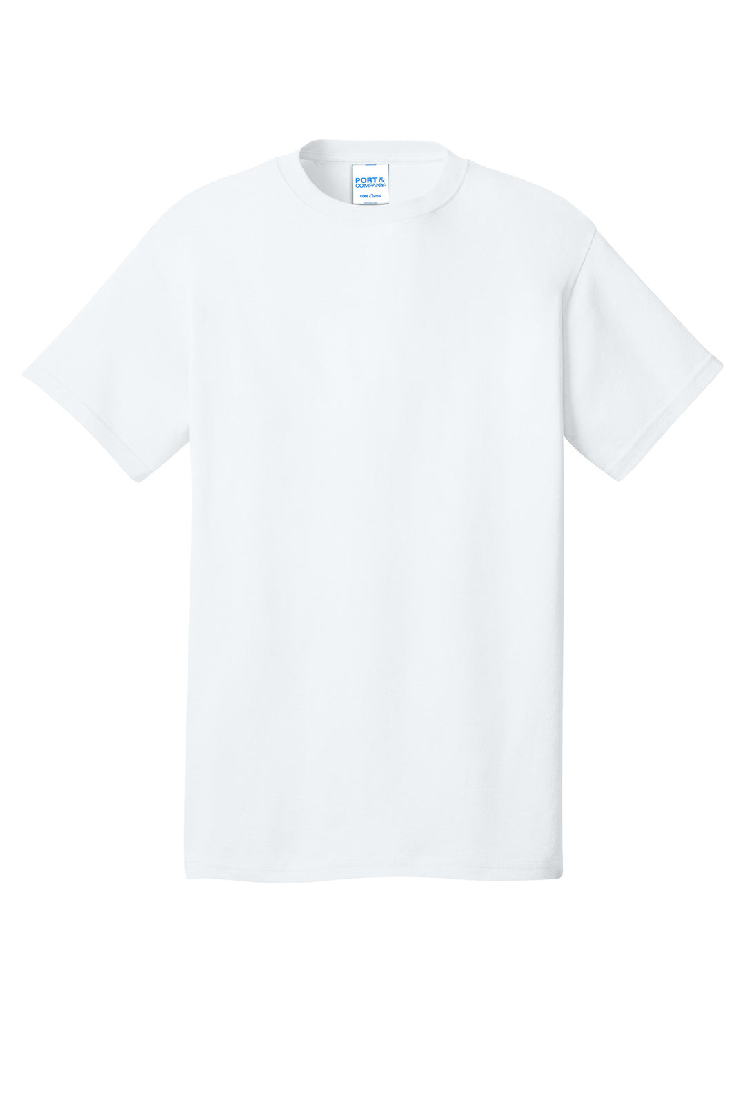 Front View of White Port & Company - Core Cotton Tee. PC54
