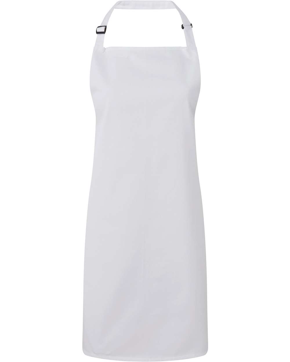 Front View of White Recycled Bib Apron - RP150