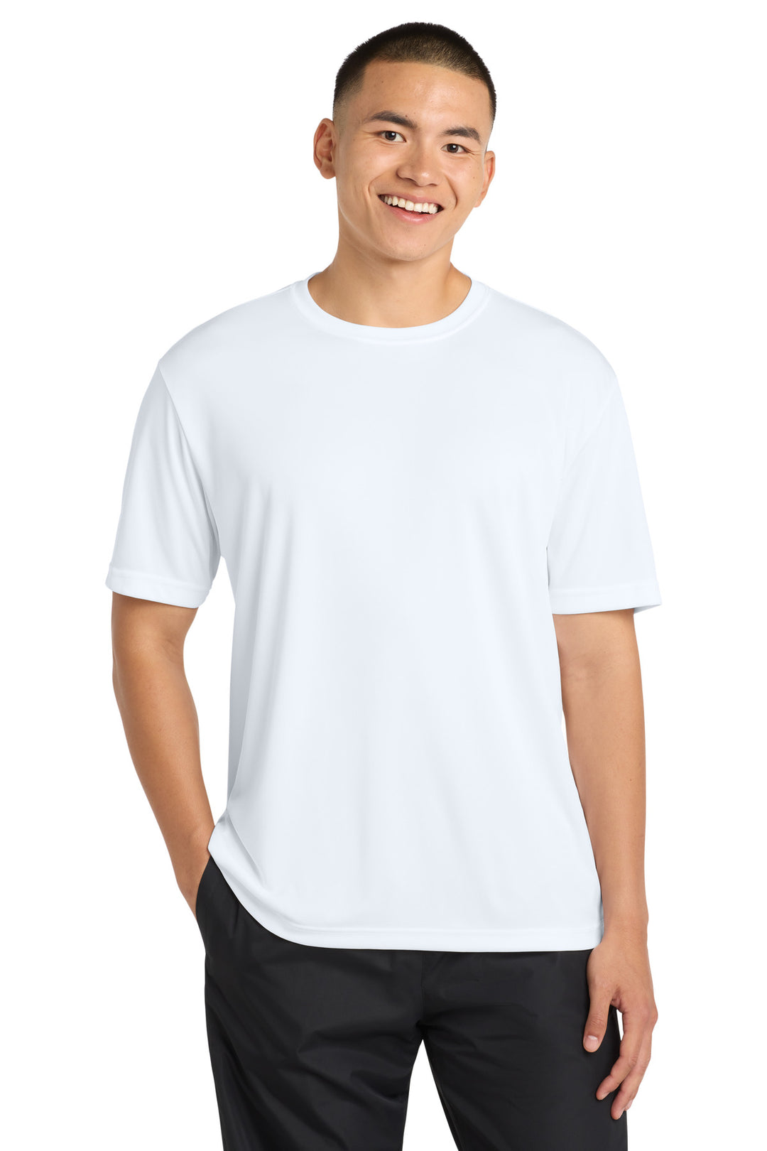 Front View of White Sport-Tek PosiCharge Competitor Tee. ST350