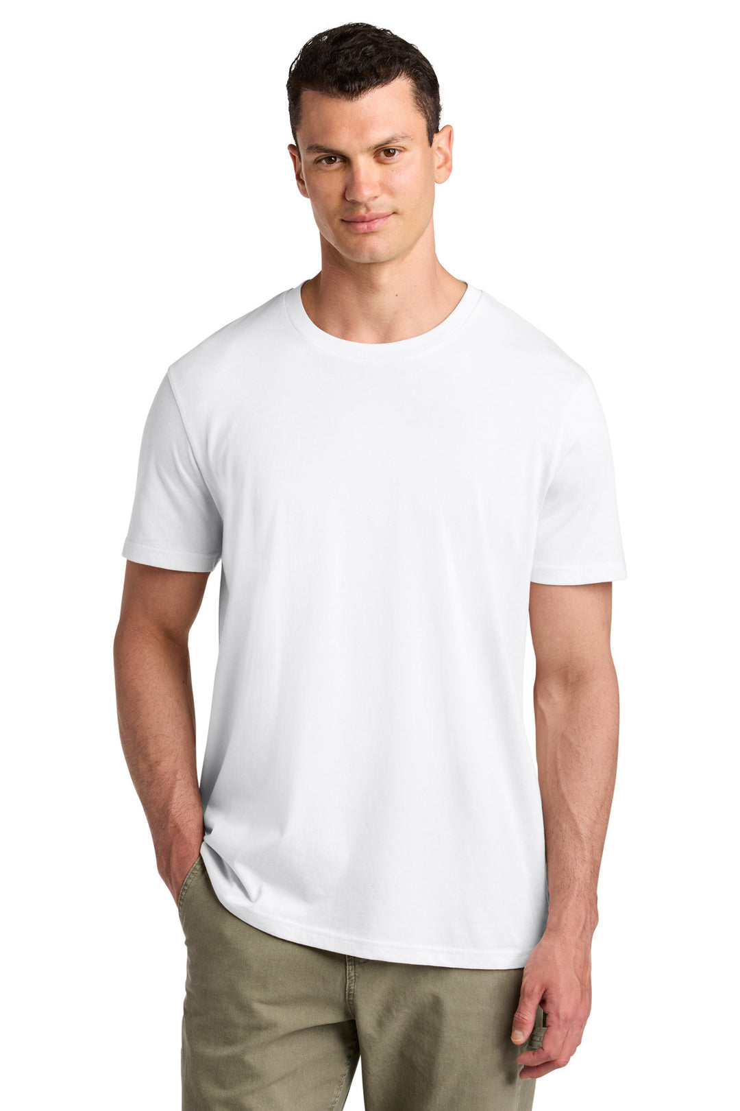 Front View of White Stanley/Stella Unisex Crafter Tee SXU007