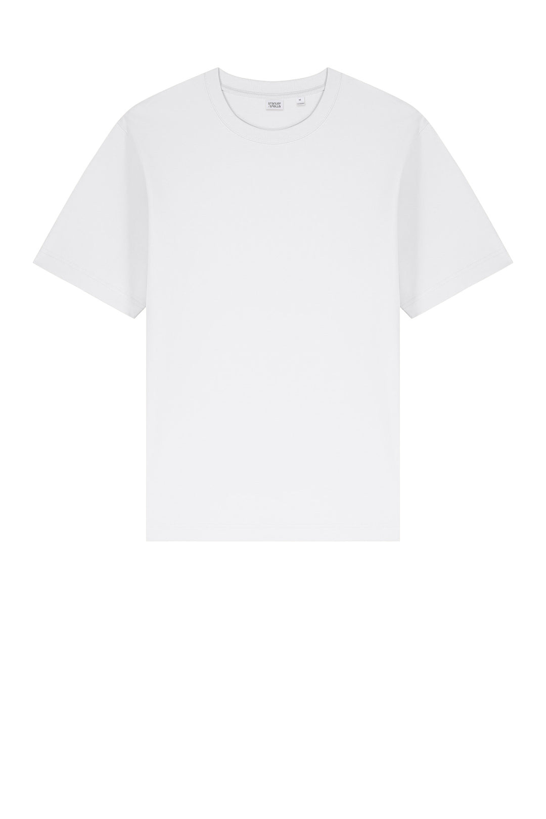 Front View of White Stanley/Stella Unisex Freestyler Heavyweight Tee SXU018