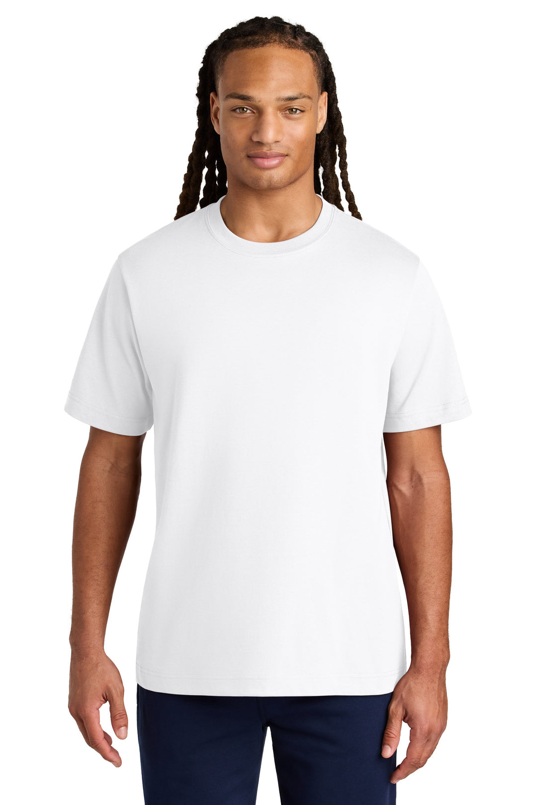 Front View of White Stanley/Stella Unisex Freestyler Heavyweight Tee SXU018