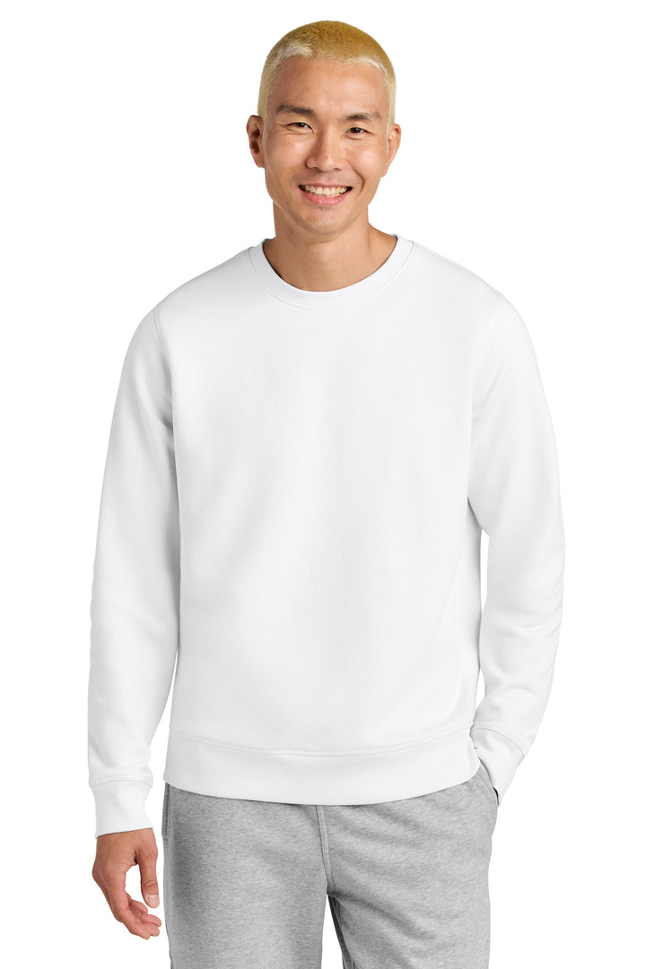 Front View of White Stanley/Stella Unisex Roller Crewneck Sweatshirt SXU010