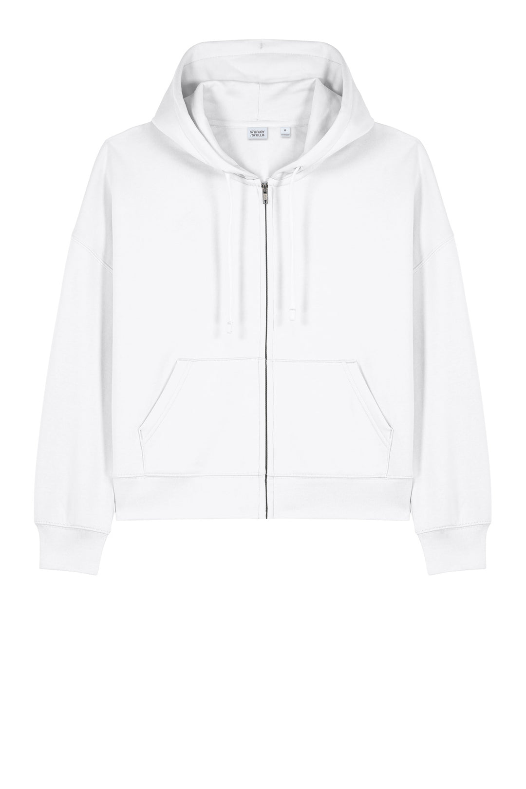 Front View of White Stanley/Stella Women's Stella Ida Full-Zip Hooded Sweatshirt SXW037