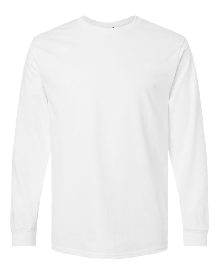 Front View of White Ultra Cotton® Long Sleeve T-Shirt - 2400