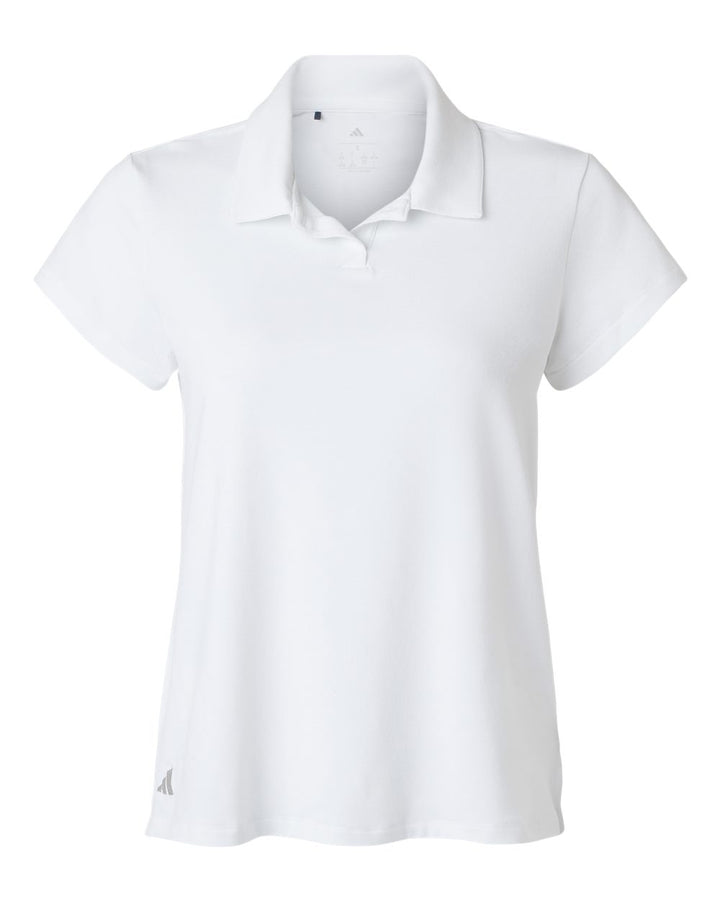 Front View of White Women's Blend Polo - A690