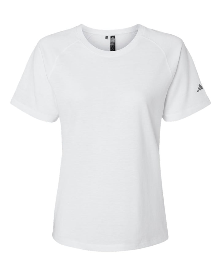 Front View of White Women's Blended T-Shirt - A557