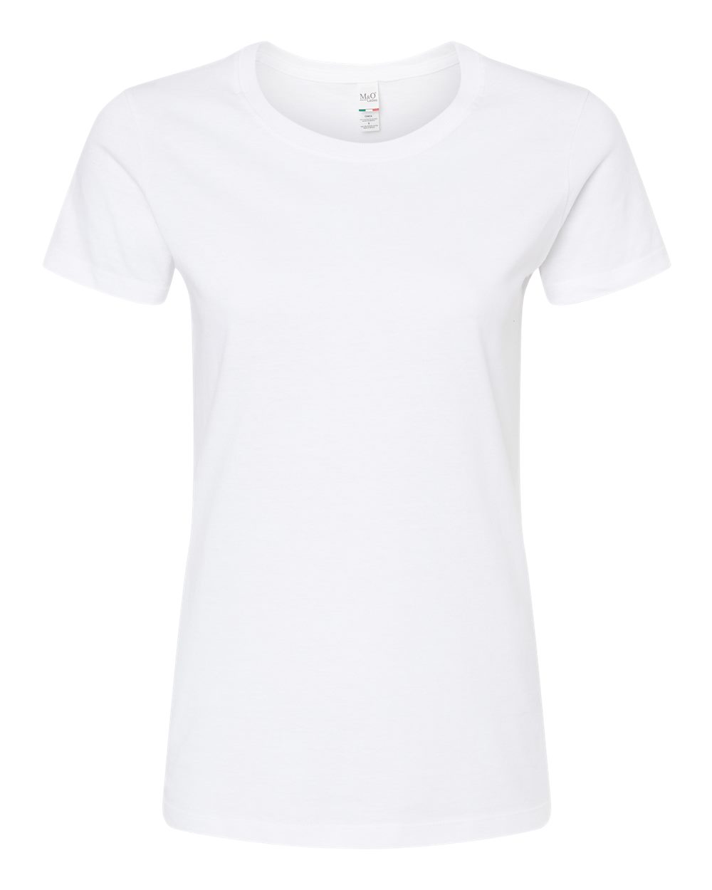 Front View of White Women's Gold Soft Touch T-Shirt - 4810