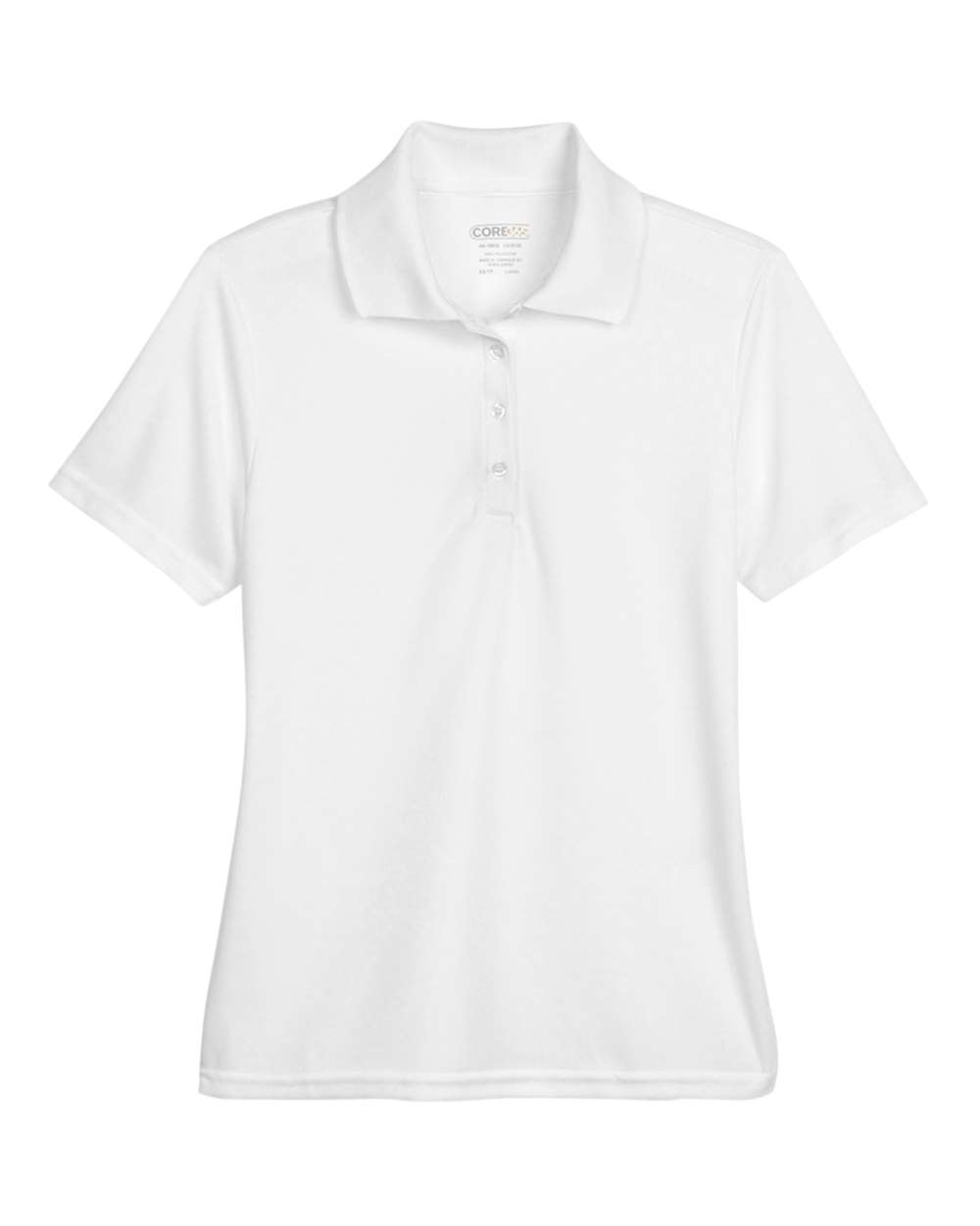 Front View of White Women's Origin Performance Piqué Polo - 78181