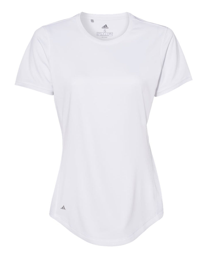 Front View of White Women's Sport T-Shirt - A377