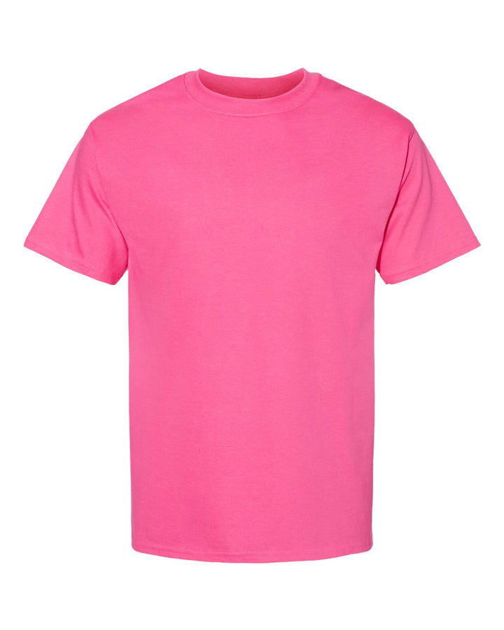 Front View of Wow Pink Beefy-T® T-Shirt - 5180