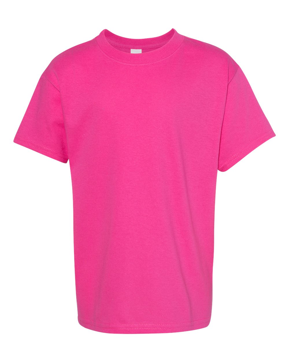 Front View of Wow Pink Essential-T Youth T-Shirt - 5480