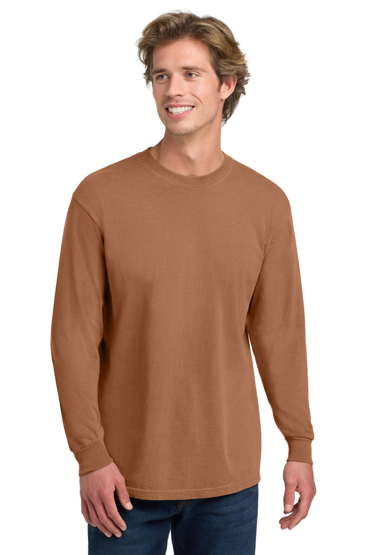 Front View of Yam COMFORT COLORS Heavyweight Ring Spun Long Sleeve Tee. 6014