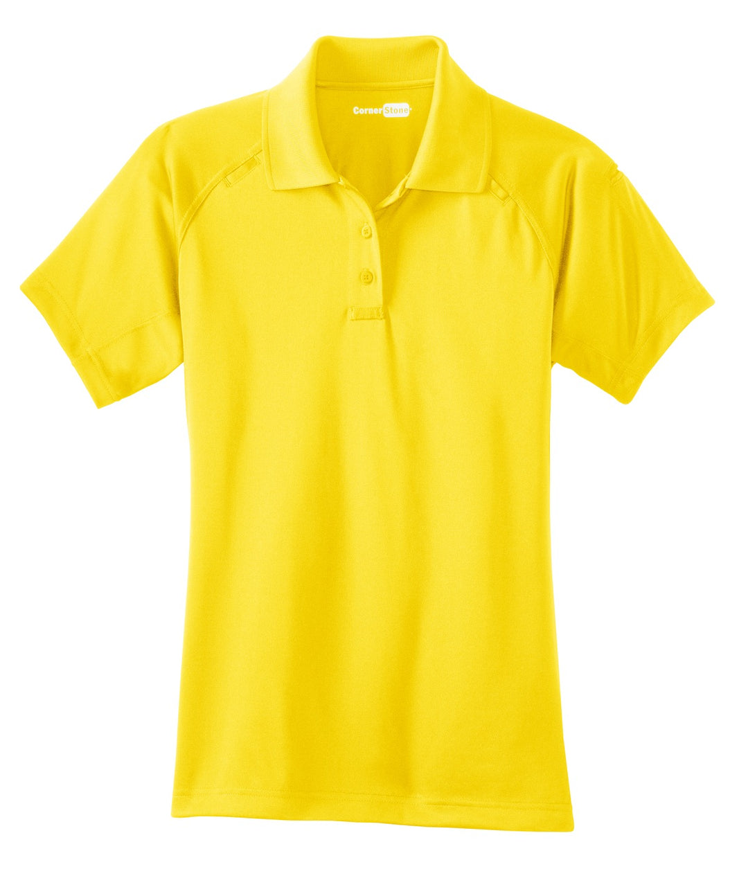 Front View of Yellow CornerStone Women's Select Snag-Proof Tactical Polo. CS411
