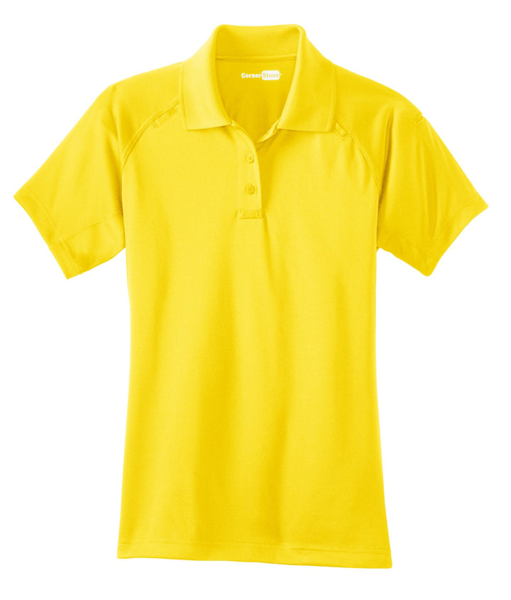 Front View of Yellow CornerStone Women's Select Snag-Proof Tactical Polo. CS411