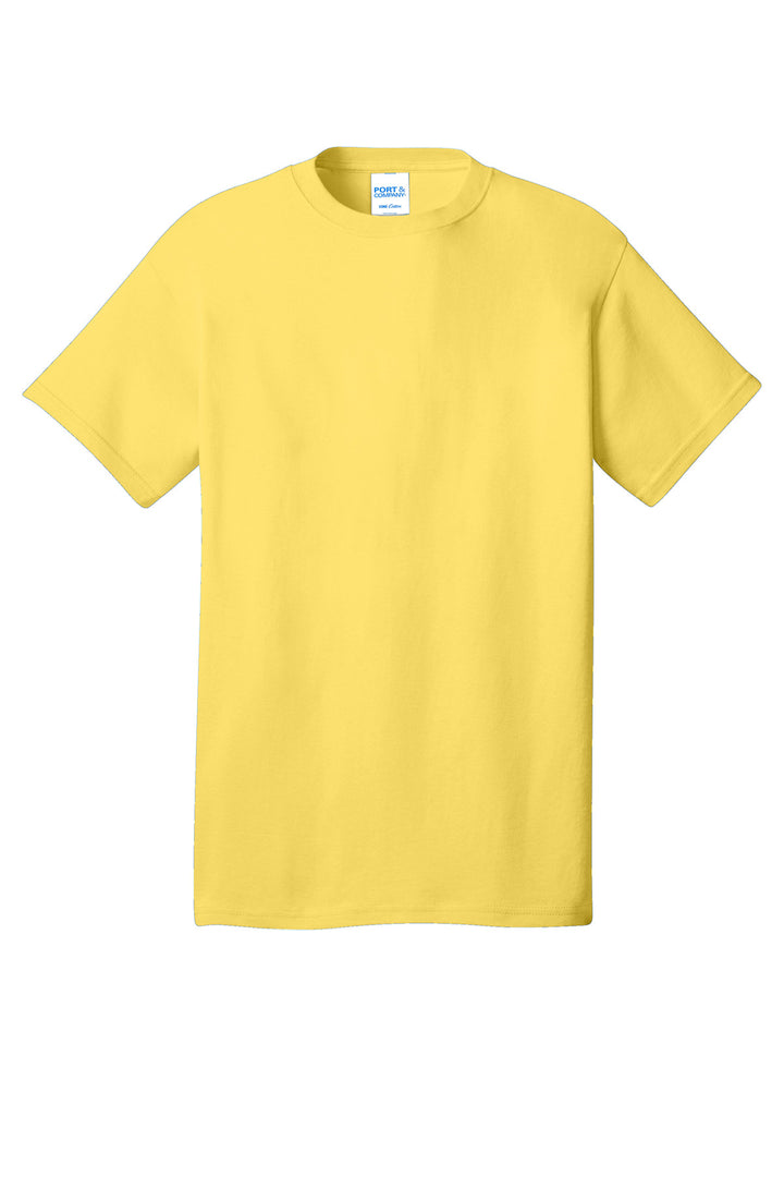 Front View of Yellow Port & Company - Core Cotton Tee. PC54