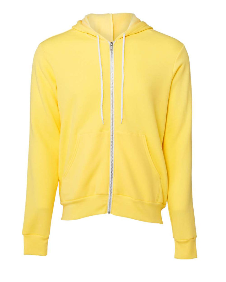 Front View of Yellow Sponge Fleece Full-Zip Hoodie - 3739