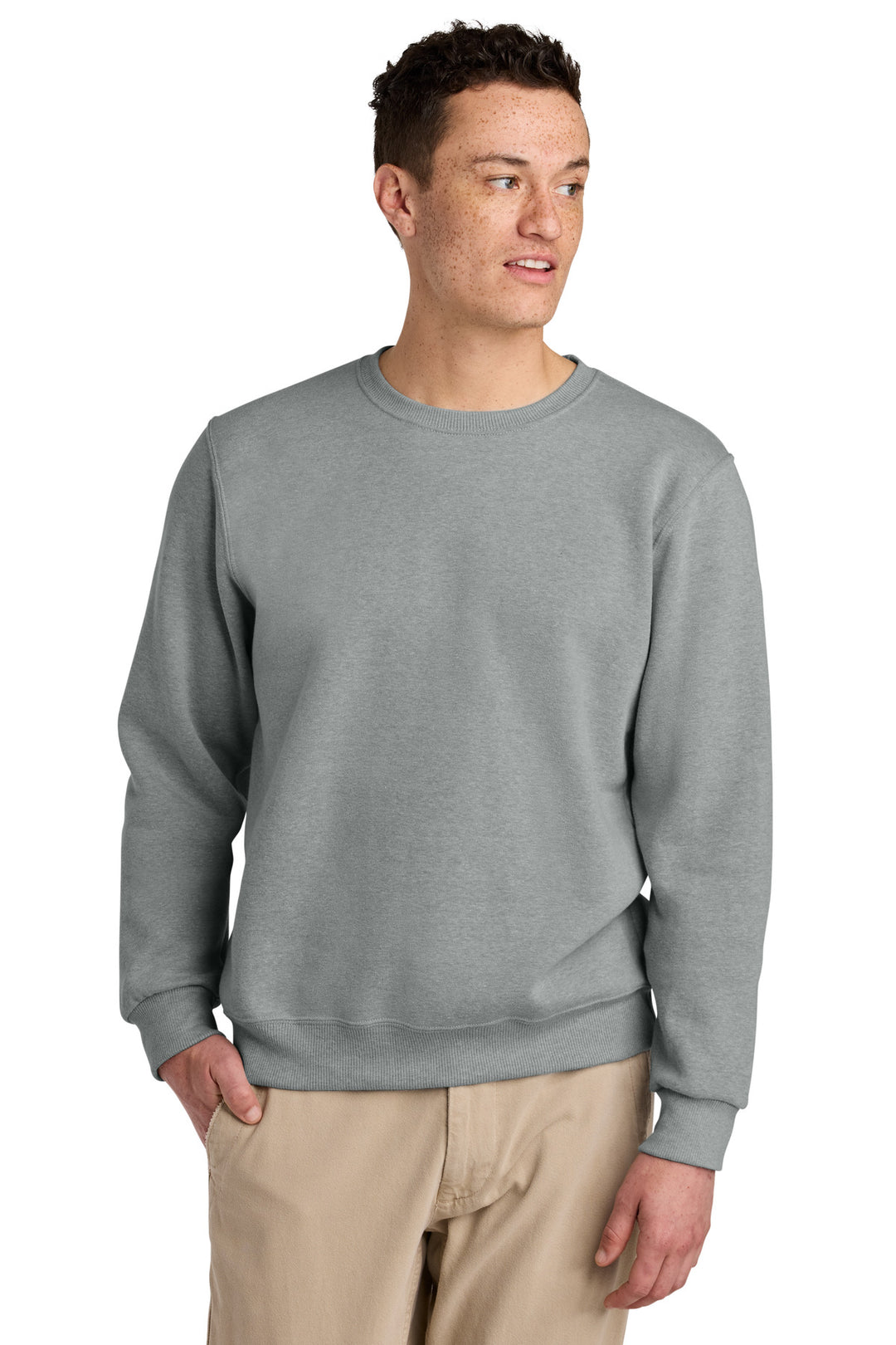 FrstGreyHt Jerzees Eco Premium Blend Crewneck Sweatshirt 701M
