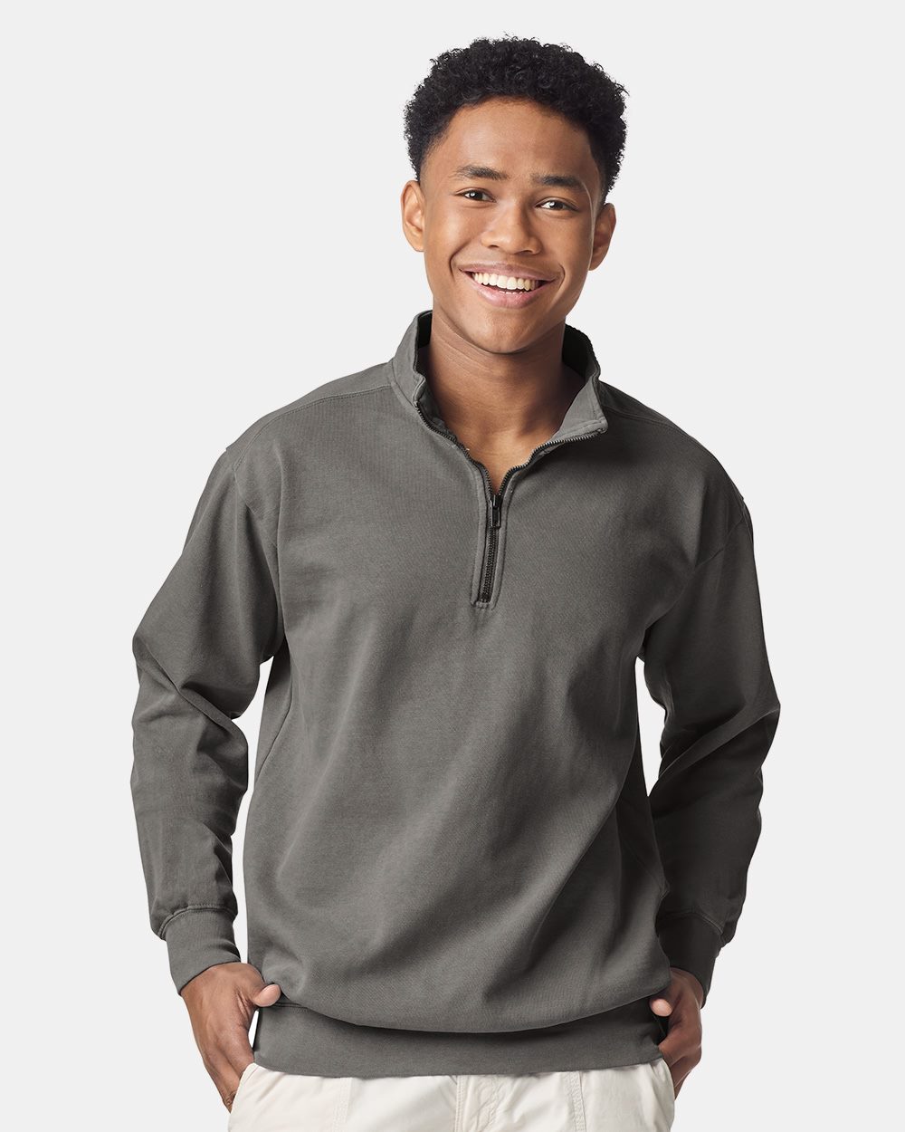 Garment-Dyed Quarter Zip Sweatshirt - 1580  grouped