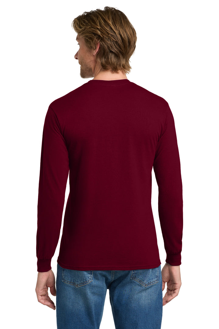Garnet Gildan - Heavy Cotton 100% Cotton Long Sleeve T-Shirt. 5400
