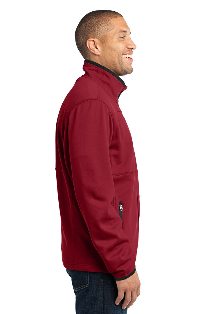 Garnet Red Port Authority Pique Fleece Jacket. F222