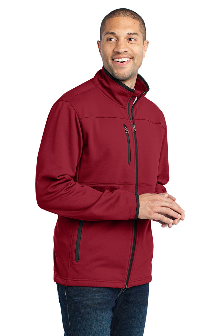 Garnet Red Port Authority Pique Fleece Jacket. F222