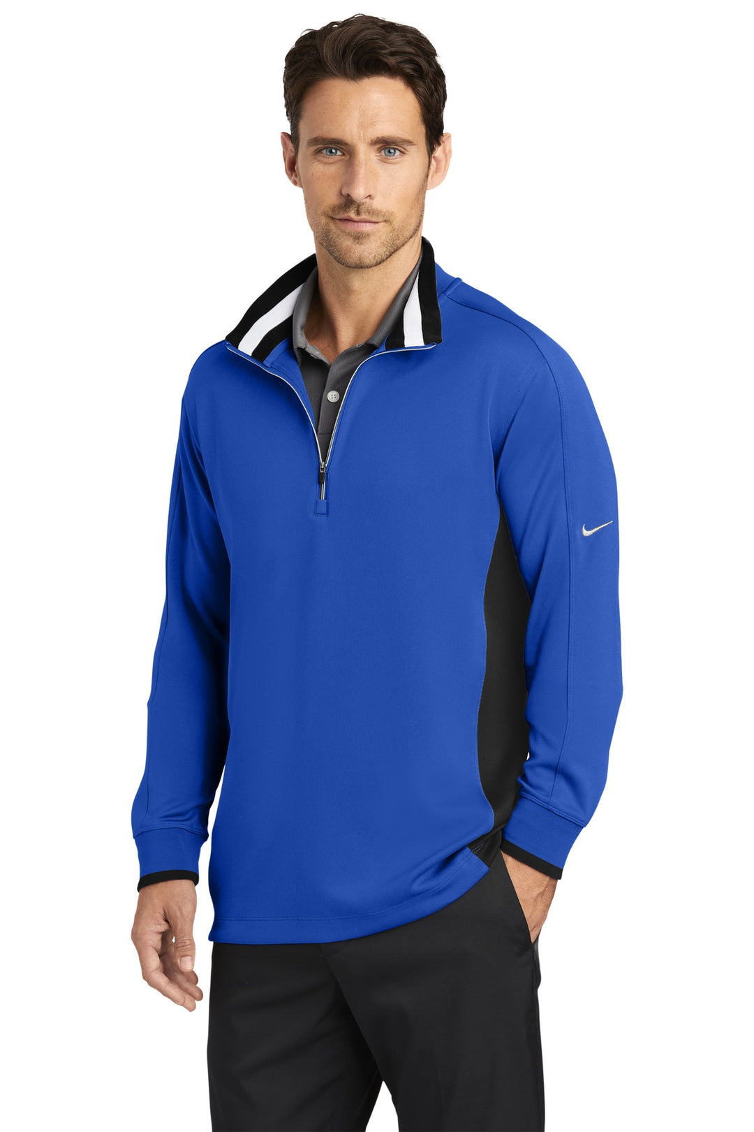 Gm Ryl/Blk/Wht Nike Dri-FIT 1/2-Zip Cover-Up. 578673