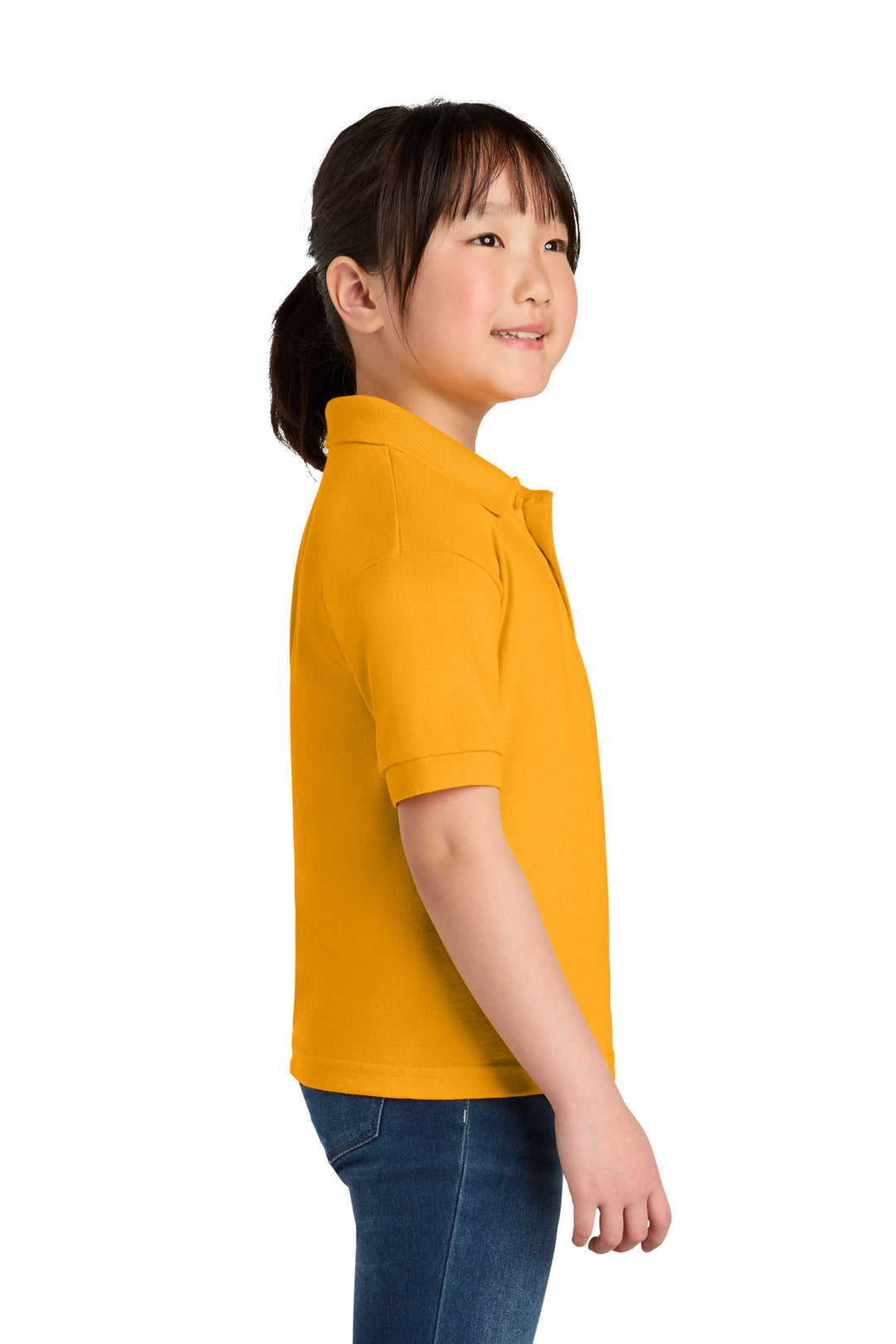 Gold Gildan Youth DryBlend 6-Ounce Jersey Knit Sport Shirt. 8800B