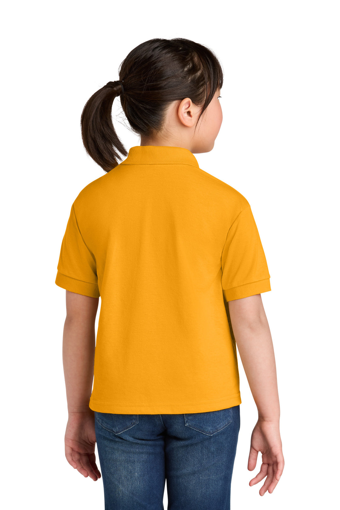 Gold Gildan Youth DryBlend 6-Ounce Jersey Knit Sport Shirt. 8800B