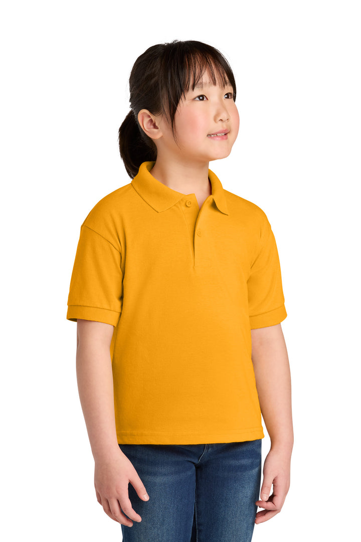 Gold Gildan Youth DryBlend 6-Ounce Jersey Knit Sport Shirt. 8800B