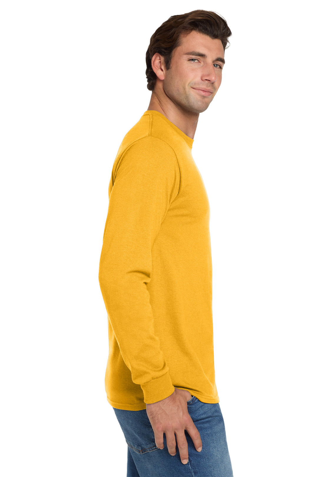 Gold Jerzees - Dri-Power 50/50 Cotton/Poly Long Sleeve T-Shirt. 29LS