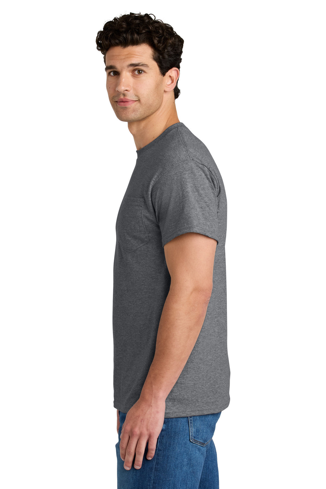 GphHeather Gildan - DryBlend 50 Cotton/50 Poly Pocket T-Shirt. 8300